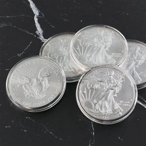 Vista 5 de (20) Air-tite H-40 - Cápsulas de soporte para monedas de ajuste directo para American Silver Eagles y 1 onza China Silver Panda Sterling por