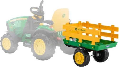 Vista 2 de Peg Perego John Deere - Remolque lateral de estaca, accesorio extra grande para tractores de 12 voltios, color verde