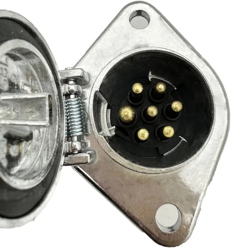 Vista 2 de Conector eléctrico de remolque redondo de 7 pines, enchufe de remolque de 7 pines, enchufe de semirremolque SAE J560, arnés de cableado de remolque