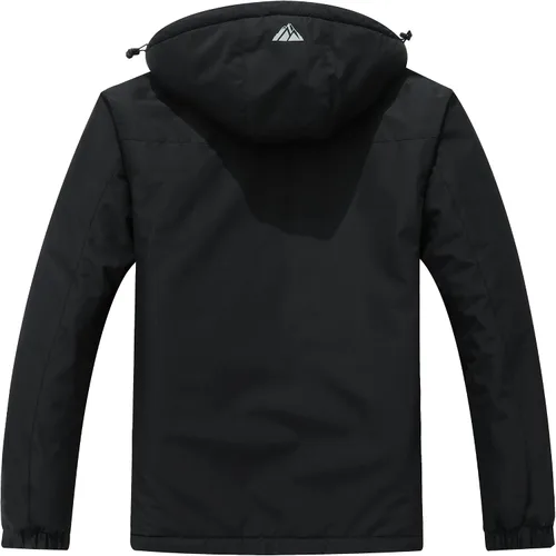 Vista 2 de Chaqueta de esquí desmontable con capucha para hombre, chaqueta de invierno acolchada impermeable, con forro cálido, parka resistente al viento