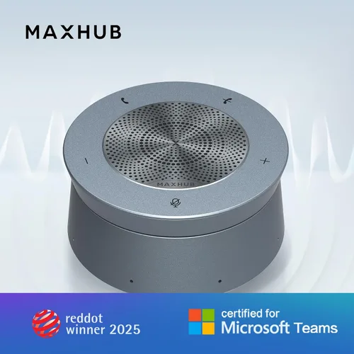 Vista 2 de MAXHUB Altavoz BM45 para conferencias, altavoz de reunión y micrófono para conferencias de audio, matriz de 8 micrófonos 360° de captación de sonido