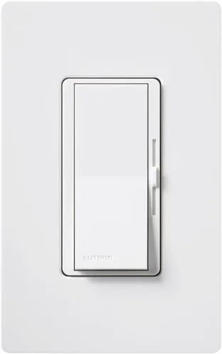 Vista 2 de Lutron - Regulador de intensidad Diva de 8 amperios y 3 vías/unipolar, de 0 a 10 voltios, DVSTV-WH, 10.00 volts Blanco
