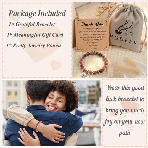 Vista 20 de HGDEER Pulsera de jubilación de piedra natural para mujeres/hombres 2024, regalos de despedida de despedida, regalo de San Valentín para compañeros