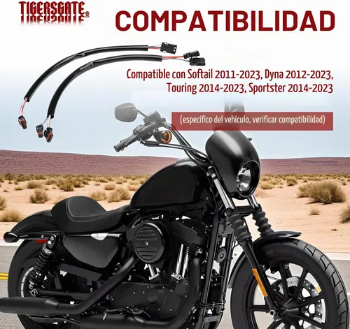 Vista 2 de Arnés de extensión de cableado de manubrio de 8 pulgadas con cable de circuito CAN para Harley Softails, Dynas, Touring y Sportsters