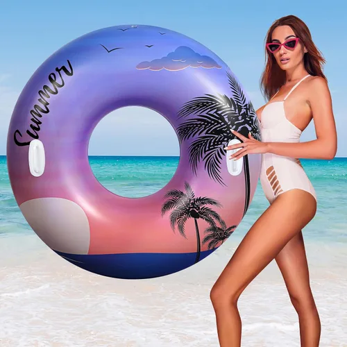 Vista 8 de HeySplash Flotadores de piscina, tubos de piscina para adultos, flotadores inflables divertidos para piscina, playa, lago, río, fiesta, decoración