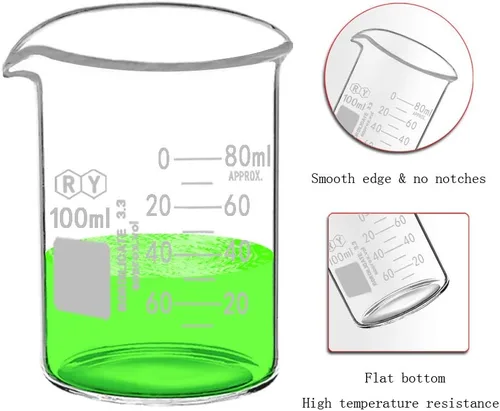 Vista 3 de Juego de vasos de vidrio de borosilicato de 4 piezas, 0.3-8.5 fl oz