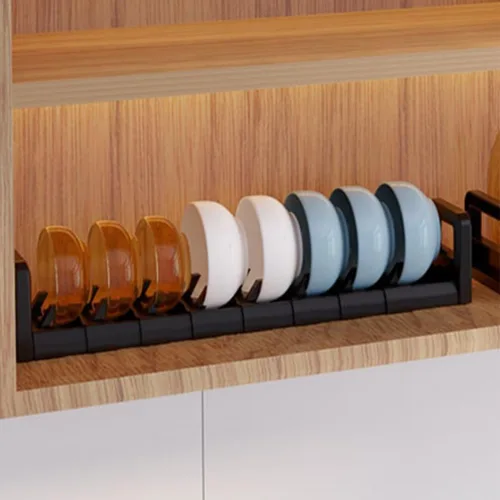 Vista 7 de Kichvoe Escurridor de platos ajustable para gabinete y bandeja de secado para encimera de cocina, elegante material de PP