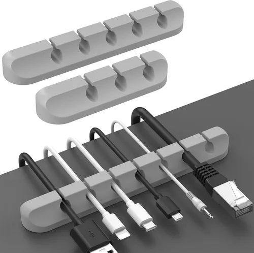 Vista 10 de AhaStyle Clips para cables, paquete de 3 soportes para cables, organizador 357-ranura-negro