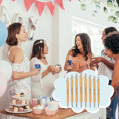 Vista 5 de Yeaqee 25 juegos de bolígrafos para baby shower, regalos para invitados, vegetación, bosque, baby shower, bolígrafos retráctiles, bolígrafos