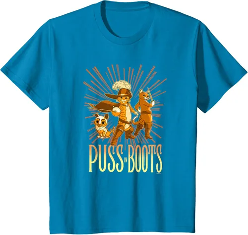 Vista 80 de DreamWorks Puss in Boots: The Last Wish Cat Trio Poster - Camiseta pequeña Negro