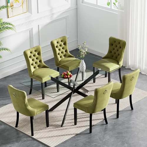 Vista 105 de Juego de mesa de comedor de cristal plateado moderno de 47 pulgadas para 2, juego de mesa de comedor de cocina redonda de 3 piezas con patas
