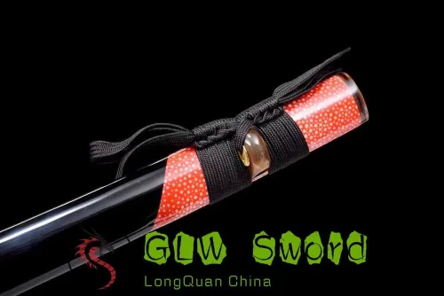Vista 4 de GLW - Espada de 41 pulgadas, afilada espiga completa, espada real japonesa samurái katana de arcilla templada de acero plegado