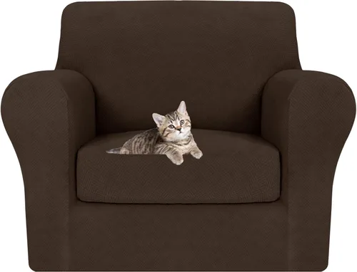 Vista 107 de MAXIJIN 2 piezas de fundas para silla con brazos, funda para silla de sofá para sala de estar, funda elástica para perros para una silla con 1 cojín