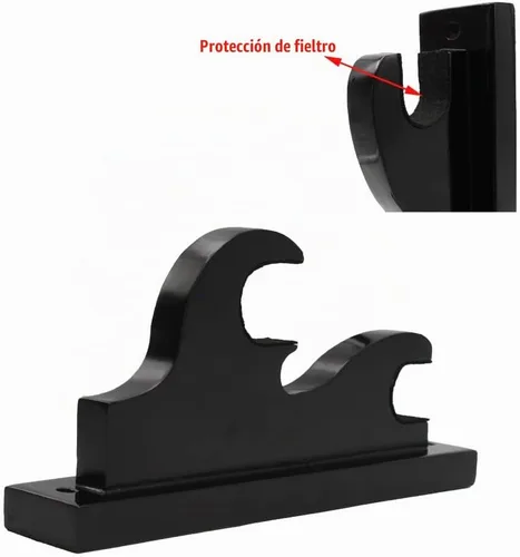 Vista 4 de Soporte de pared para espada, 1 par de soporte de espada de gancho, gancho de espada, madera maciza de dos capas montado en la pared, soporte