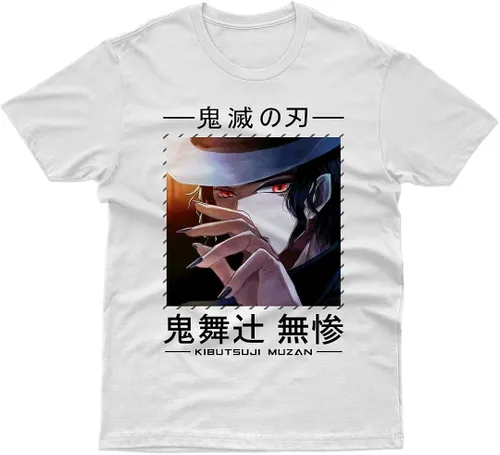 Vista 2 de Muzan Kibutsuji - Camiseta de manga corta de Demon Slayer Kimetsu no Yaiba, camiseta de manga corta Demonslayer, camiseta de anime, camisas de manga
