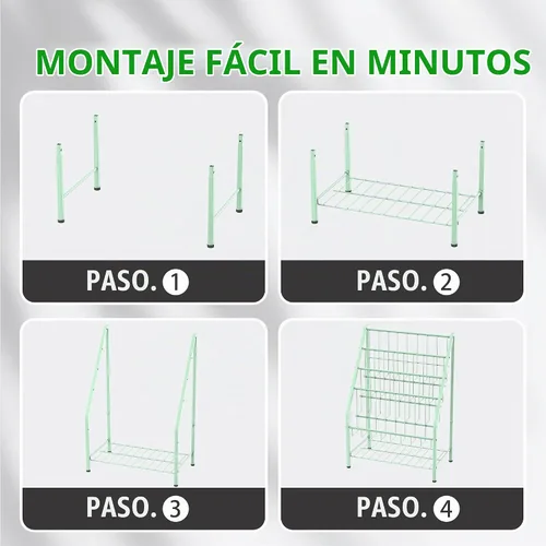 Vista 3 de JAQ Estantería infantil para niños pequeños, estante de exhibición de libros de 4 niveles orientado hacia adelante para guardería, sala
