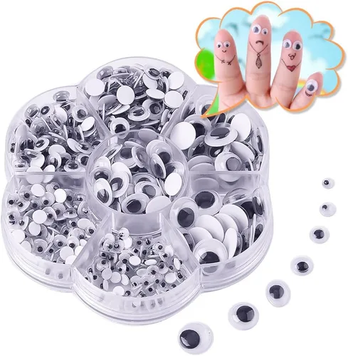 Vista 7 de KUUQA 500 piezas mixtas Wiggle Googly Eyes autoadhesivas Googly Eyes DIY Scrapbooking Crafts