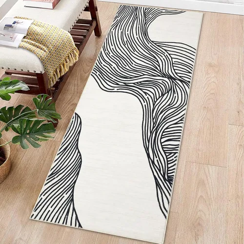 Vista 19 de GAOMON Alfombra moderna de 2 x 6 pies, alfombra suave de lana sintética, alfombra de entrada, contemporánea, antideslizante, alfombra larga