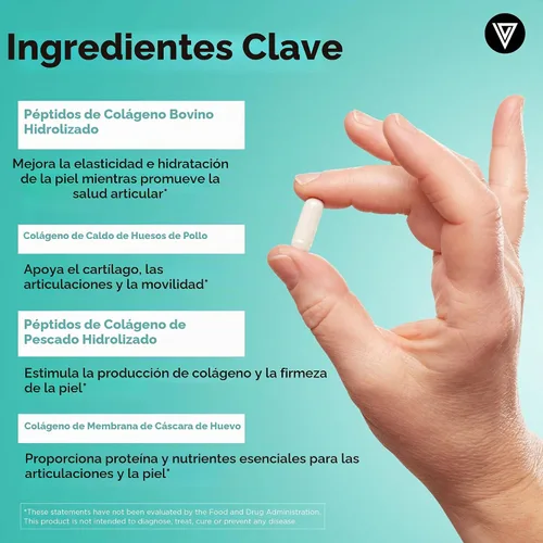 Vista 6 de Vital Vitamins Multi-colágeno 150 ct + complejo antioxidante de astaxantina 60