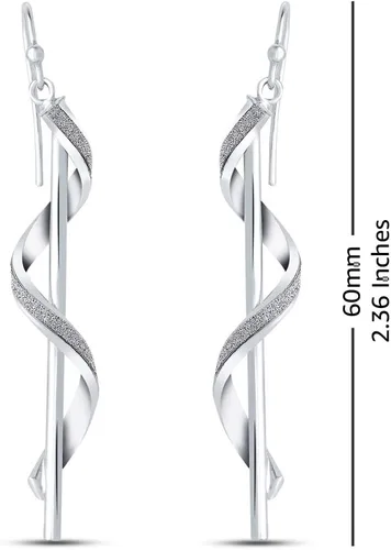 Vista 4 de Charmsy - Aretes colgantes de plata de ley 925 con nudo infinito para mujer
