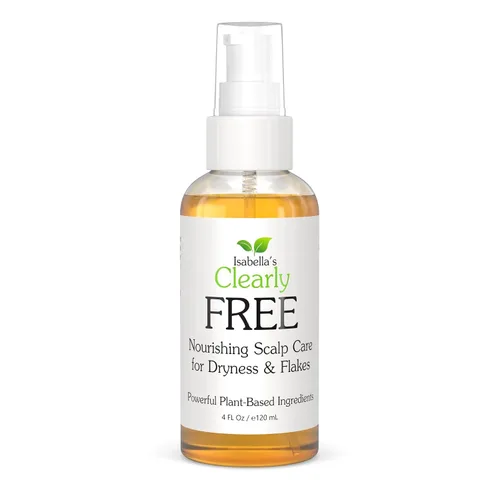 Vista 8 de Isabella's Clearly Aceite anticaspa natural y gratuito Alivio de picazón para cuero cabelludo seco con picazón, dermatitis, psoriasis, tapa