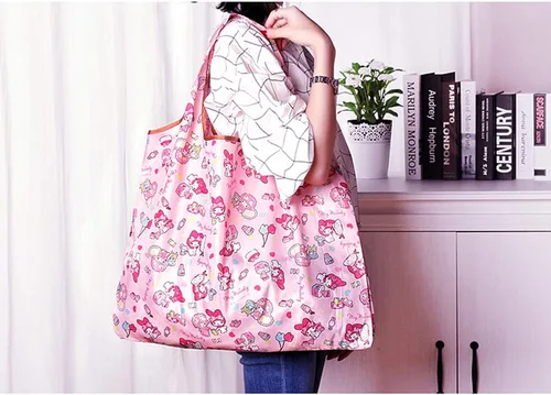 Vista 5 de Kerr's Choice Bolsa de comestibles portátil ligera Bolsa de compras de gran capacidad Bolsa de asas reutilizable duradera Accesorios de viaje
