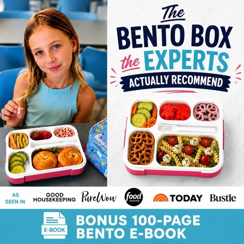 Vista 4 de Bento - Juego de Lonchera para almuerzo o refrigerio, a prueba de fugas, con recipientes, para niños y adultos, libre de BPA, apto para microondas