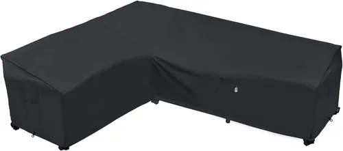Vista 14 de Funda de Sofá Seccional de Servicio Pesado para Exteriores, Fundas Impermeables 600D para Sofá Seccional de Patio, Funda para Muebles de Jardín