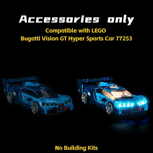 Vista 5 de BrickBling Luz compatible con Lego Bugatti Vision GT Hyper