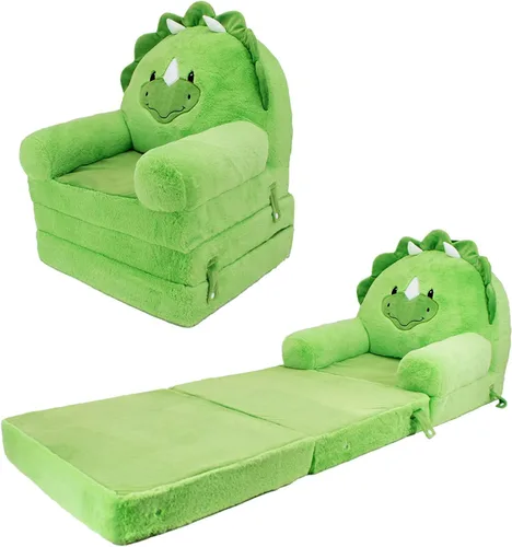 Vista 4 de Soft Landing™ Elite Seat Asiento de sofá de felpa convertible exclusivo de Amazon, Dinosaurio