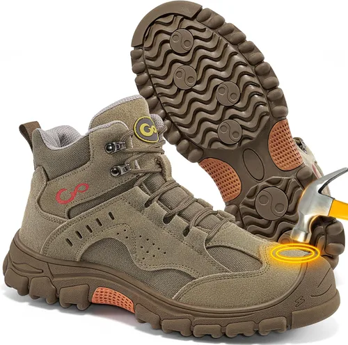 Vista 7 de Ablanczoom Botas de trabajo para hombre con puntera de acero – ASTM F2412-24 Calzado de construcción antideslizante cómodo, transpirable y duradero
