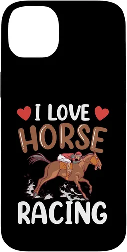 Vista 14 de Funda para iPhone 13 I Love Horse Racing Horses Race Racer