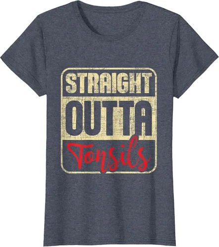 Vista 63 de Straight Outta Amígdalas - Camiseta de recuperación de cirugía de eliminación de amígdalas Asphalt Grey