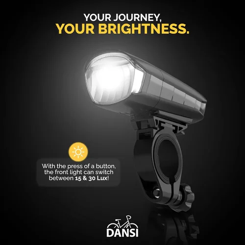 Vista 5 de DANSI Luces de bicicleta para montar por la noche, súper brillante con funciones intermitentes. Fácil de instalar conjunto de luces para bicicleta