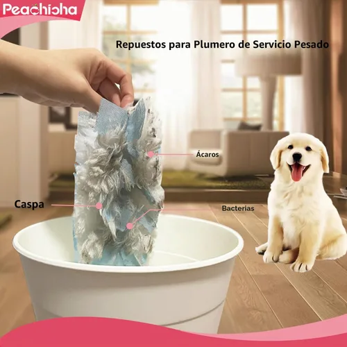 Vista 5 de Recambio de plumero desechable compatible con cabezal de repuesto Swiffer Handle Blue Duster Total 30 piezas