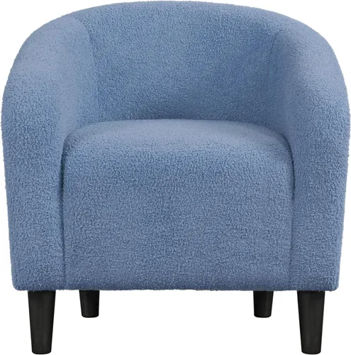 Vista 13 de Topeakmart Silla de barril, silla de acento de sherpa suave, silla auxiliar de club, estilo moderno, asiento profundo, sillón de barril para sala