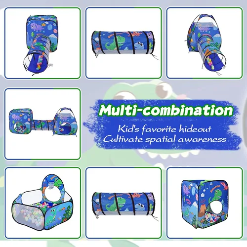 Vista 15 de Tienda de campaña de nave espacial para niños, tienda de juegos para niños con castillo de juguete, regalo para bebés niños y niñas de 3, 4, 5, 6, 7
