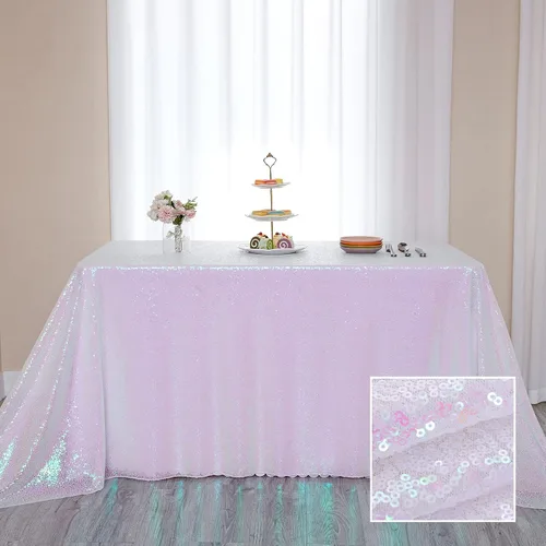 Vista 40 de Pufogu Mantel redondo de lentejuelas negras de 50 pulgadas con purpurina negra para decoración de cumpleaños, boda, despedida de soltera, baby Negro