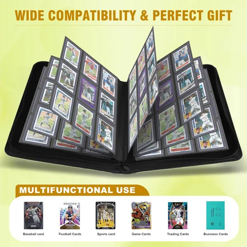 Vista 6 de Carpeta Top Loader para tarjetas coleccionables para deportes y tarjetas intercambiables, capacidad para 288 cargadores superiores de 3 x 4