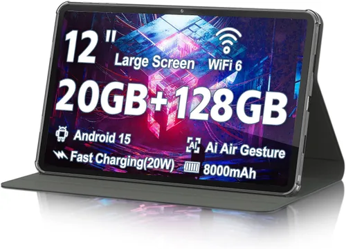 Vista 8 de Tablet Android de 11 pulgadas, 20 GB de RAM 128 GB ROM 1 TB de expansión, procesador T606 de 8 núcleos, pantalla táctil FHD de 1920 x 1200, Widevine