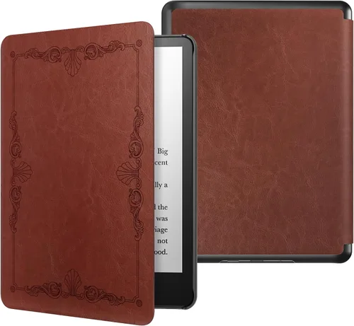 Vista 33 de MoKo Funda para Kindle Paperwhite de 7" 12ª generación 2024/Colorsoft, Pink Mármol de oro rosa claro
