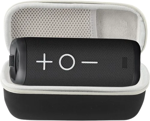 Vista 2 de Funda EVA para altavoz Bluetooth Tribits StormBox 2, funda rígida de transporte con cuerda de mano y mosquetón, a prueba de caídas y resistente al
