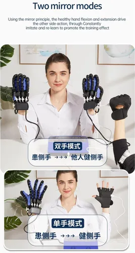 Vista 7 de Ambos guantes del robot de la rehabilitación de la mano, equipo del entrenamiento del dedo de la movilidad, dispositivo del entrenamiento