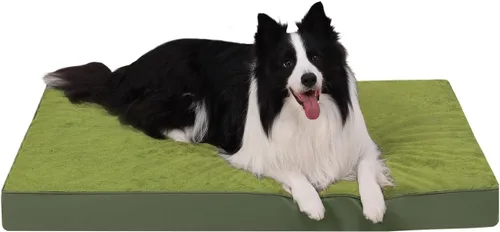 Vista 29 de KSIIA - Cama ortopédica para jaula de perro, impermeable, para perros pequeños, de felpa, lavable, con espuma tipo caja de huevo y funda Negro