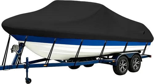 Vista 33 de iCOVER - Funda para lancha remolcable, resistente, impermeable, lona, grado marino, apta para lanchas de pesca y esquí, V-Hull, de 14-16 pies