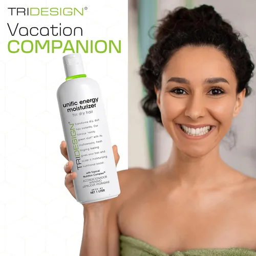 Vista 4 de TRIDESIGN Unific Energy Moisturizer - Acondicionador de cabello profundo para cabello seco dañado, hidratante para cabello rizado, encrespado