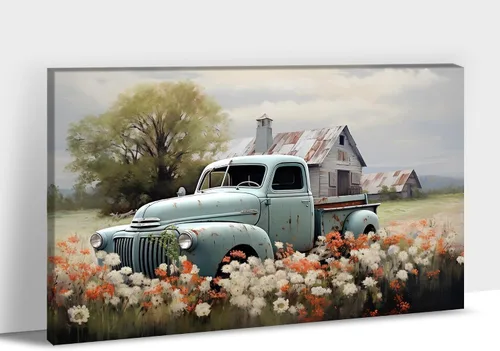 Vista 48 de Arte de pared con estampado de granero blanco de granja, granero y vaca, arte de pared con imágenes de granero blanco, cuadros rústicos de campo