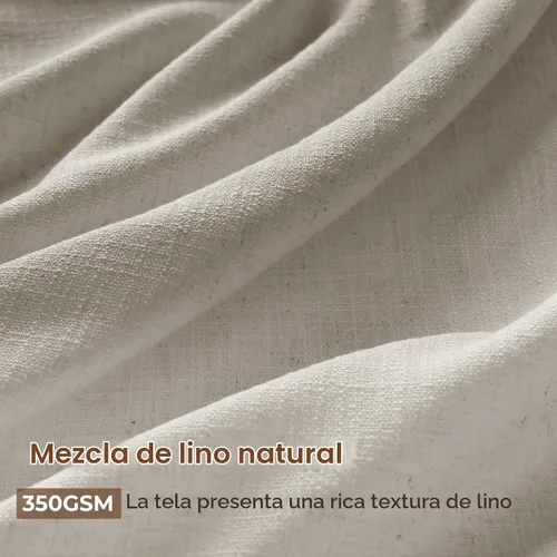 Vista 6 de INOVADAY Cortinas Plisadas con Memoria Entrenada de 96 Pulgadas de Largo, Cortinas de Lino para Sala de Estar, Juego de 2 Paneles de Cortinas Dark