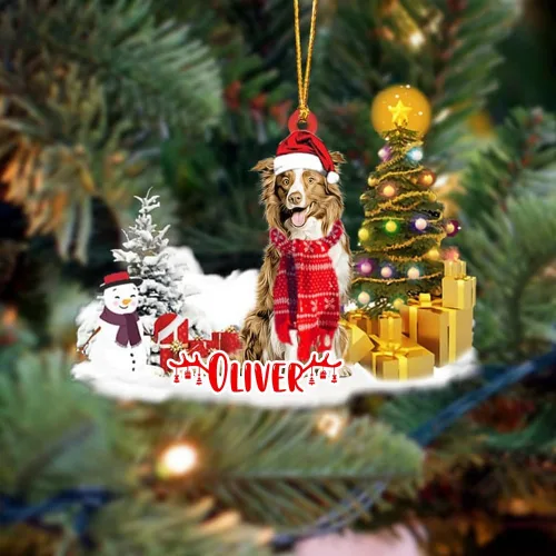 Vista 164 de NAZENTI Adorno personalizado de gato abisinio con árbol de pino, adorno de Navidad personalizado para perros amantes de las mascotas, colgante