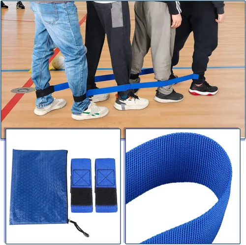 Vista 7 de Bandas de carreras de 4 patas, cuerda de amarre de carreras de 4 patas, colorida y duradera y firme elástica para niños y adultos, relevos
